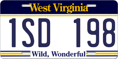 WV license plate 1SD198