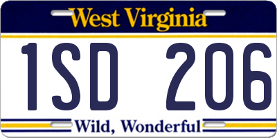WV license plate 1SD206