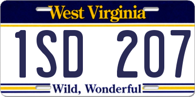WV license plate 1SD207