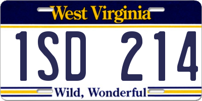 WV license plate 1SD214