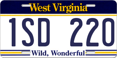 WV license plate 1SD220