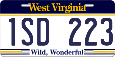 WV license plate 1SD223