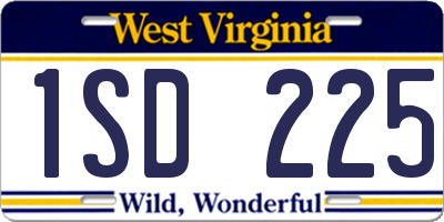 WV license plate 1SD225