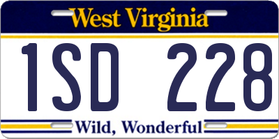 WV license plate 1SD228