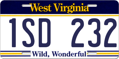 WV license plate 1SD232