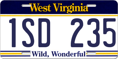 WV license plate 1SD235