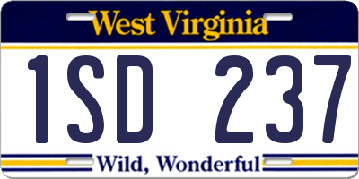 WV license plate 1SD237