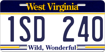 WV license plate 1SD240