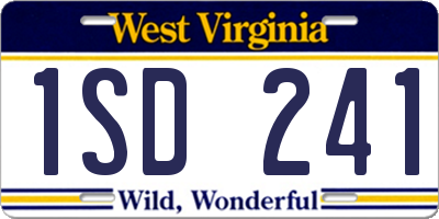 WV license plate 1SD241