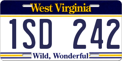 WV license plate 1SD242