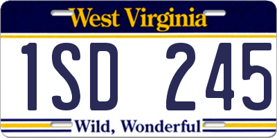 WV license plate 1SD245