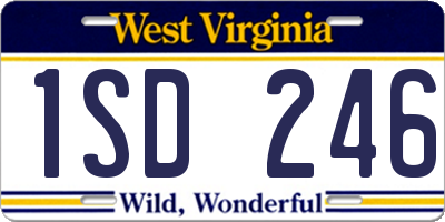 WV license plate 1SD246