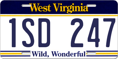 WV license plate 1SD247
