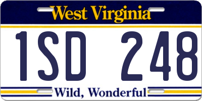 WV license plate 1SD248