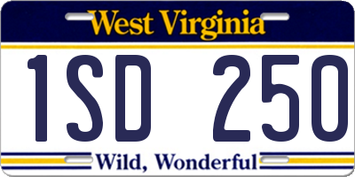 WV license plate 1SD250