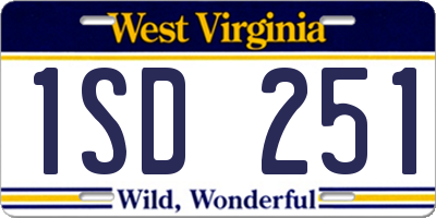 WV license plate 1SD251