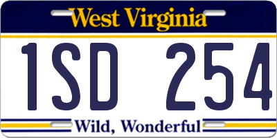 WV license plate 1SD254