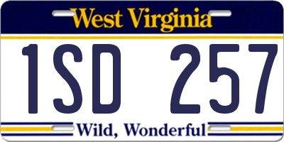 WV license plate 1SD257