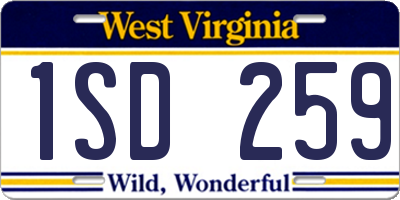 WV license plate 1SD259