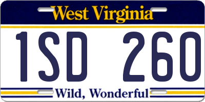 WV license plate 1SD260