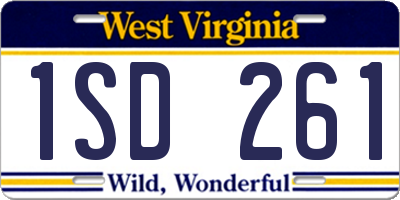 WV license plate 1SD261