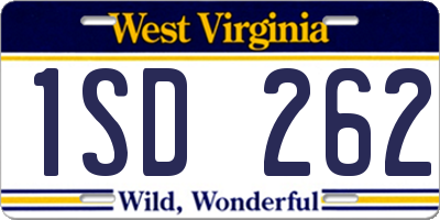 WV license plate 1SD262