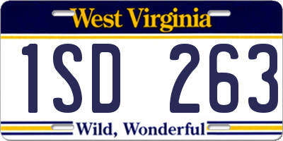 WV license plate 1SD263