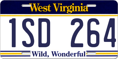 WV license plate 1SD264