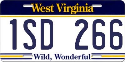 WV license plate 1SD266