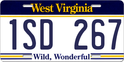 WV license plate 1SD267