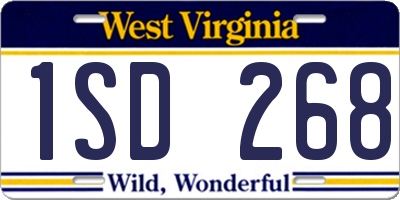 WV license plate 1SD268