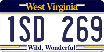 WV license plate 1SD269