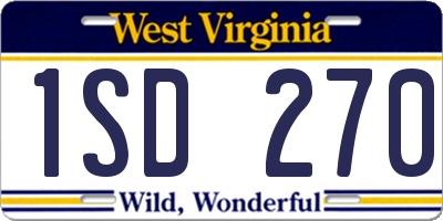 WV license plate 1SD270