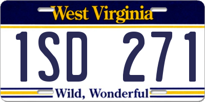 WV license plate 1SD271