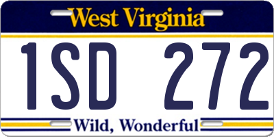 WV license plate 1SD272