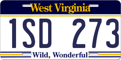 WV license plate 1SD273