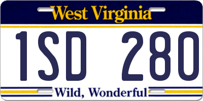 WV license plate 1SD280