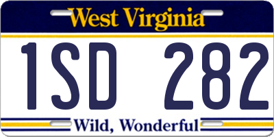 WV license plate 1SD282