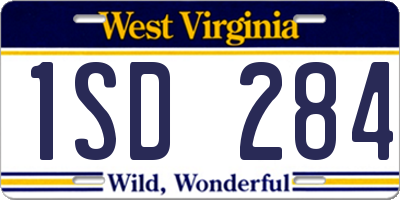 WV license plate 1SD284