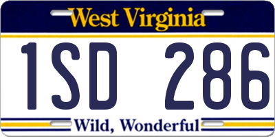 WV license plate 1SD286
