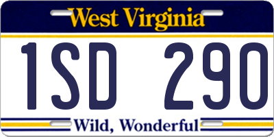 WV license plate 1SD290