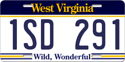 WV license plate 1SD291