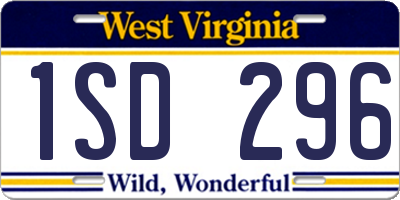 WV license plate 1SD296