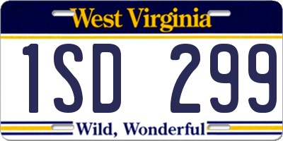 WV license plate 1SD299