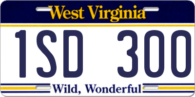 WV license plate 1SD300