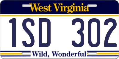 WV license plate 1SD302