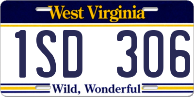 WV license plate 1SD306