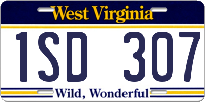 WV license plate 1SD307