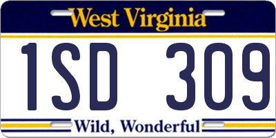 WV license plate 1SD309