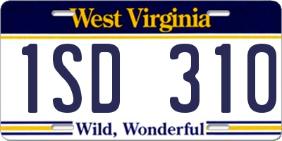 WV license plate 1SD310